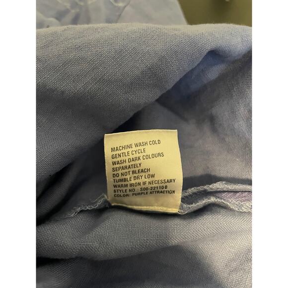 Portraits by Northern Isles Top Womens 12 Blue Linen Floral Dragonfly Print Y2K - Picture 5 of 8